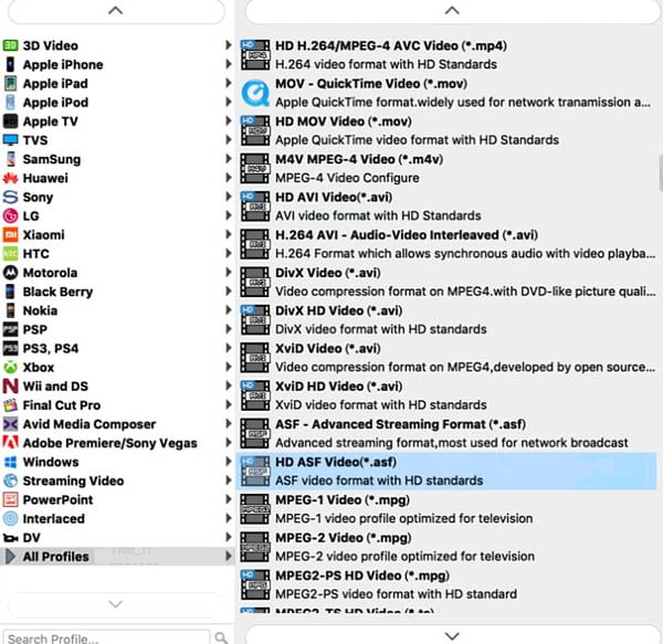 Select Output Format For DVD