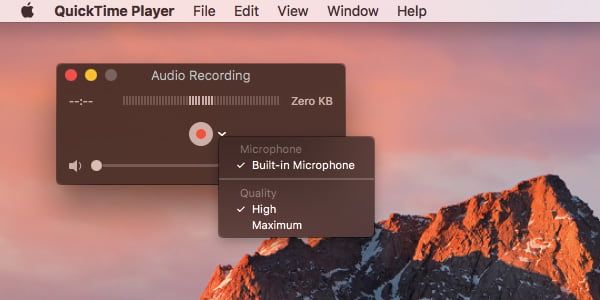 Quicktime Audio Recording